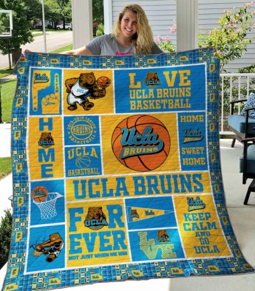 ncaa ucla bruins blue gold quilt fleece blanket v3 wfqf614 plflo