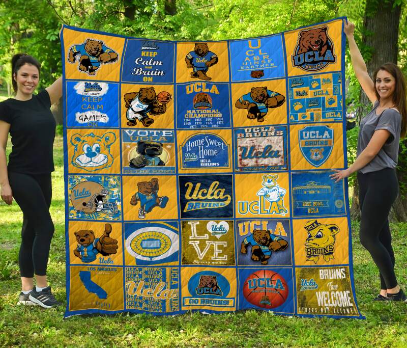 ncaa ucla bruins mascot gold blue quilt fleece blanket wfqf616 oryfh