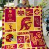 ncaa usc trojans cardinal gold quilt fleece blanket v4 wfqf622 ankga