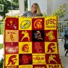 ncaa usc trojans cardinal gold quilt fleece blanket wfqf624 q80xo