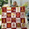 ncaa usc trojans cardinal white quilt fleece blanket wfqf627 relui