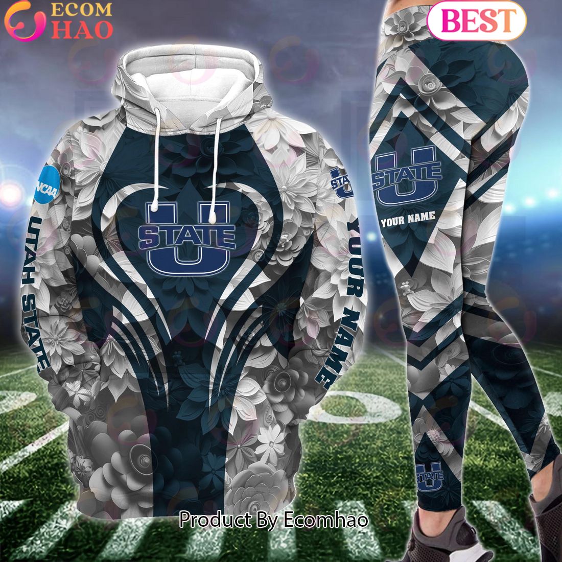 ncaa utah state aggies hoodie and leggings custom your name football team clothings gift for football lovers 1 M8TfS