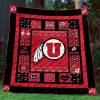 ncaa utah utes red black quilt fleece blanket v3 wfqf631 a2gby