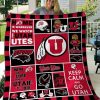 ncaa utah utes red black quilt fleece blanket wfqf632 ui7gf