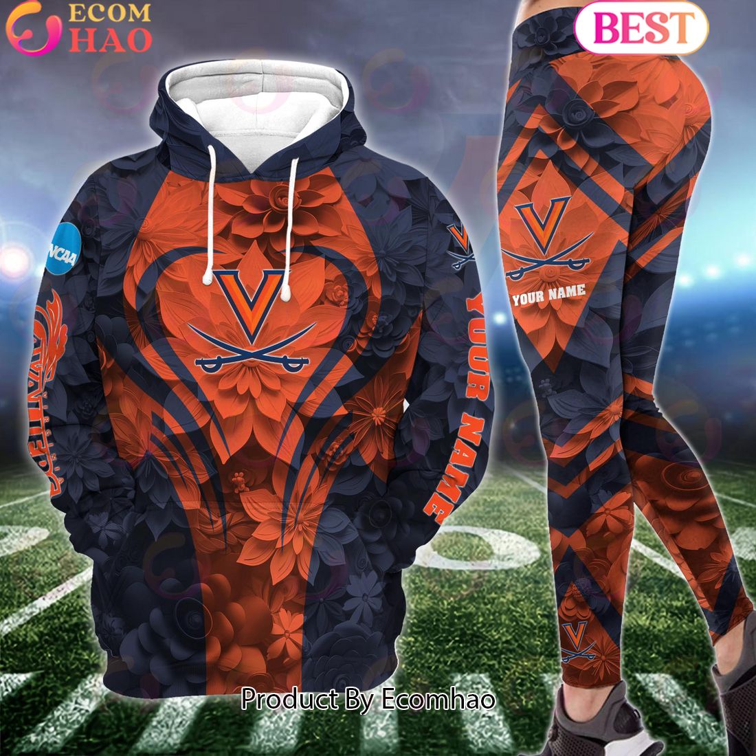 ncaa virginia cavaliers hoodie and leggings custom your name football team clothings gift for football lovers 1 rpMzy