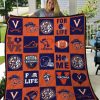 ncaa virginia cavaliers orange blue quilt fleece blanket v4 wfqf642 u1thl