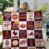 ncaa virginia tech hokies maroon white quilt fleece blanket v3 wfqf650 h5mme