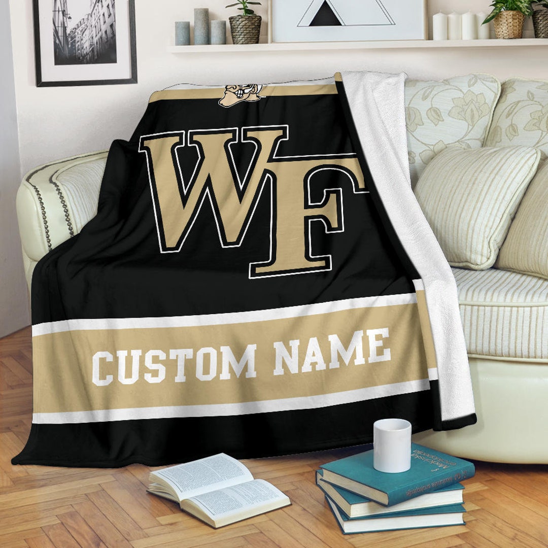 ncaa wake forest demon deacons name personalized quilt fleece blanket wfqf657 cf9qy