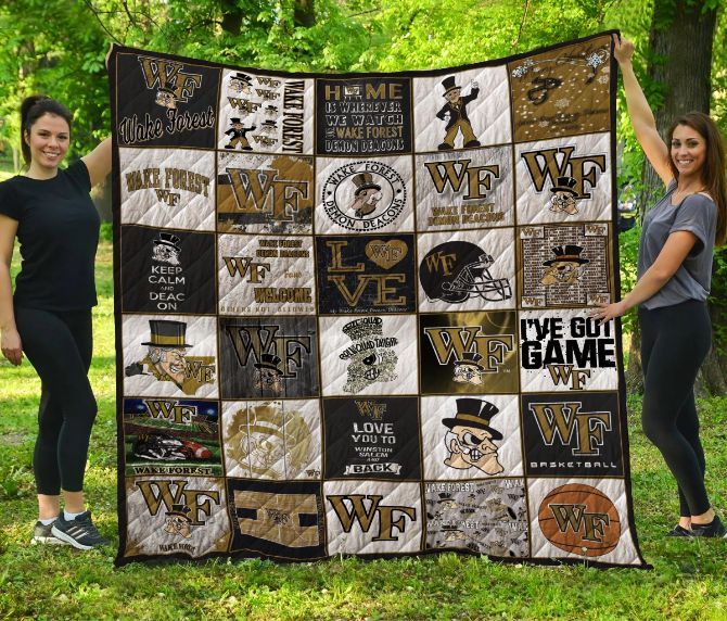 ncaa wake forest demon deacons quilt fleece blanket v1 wfqf652 ypupj