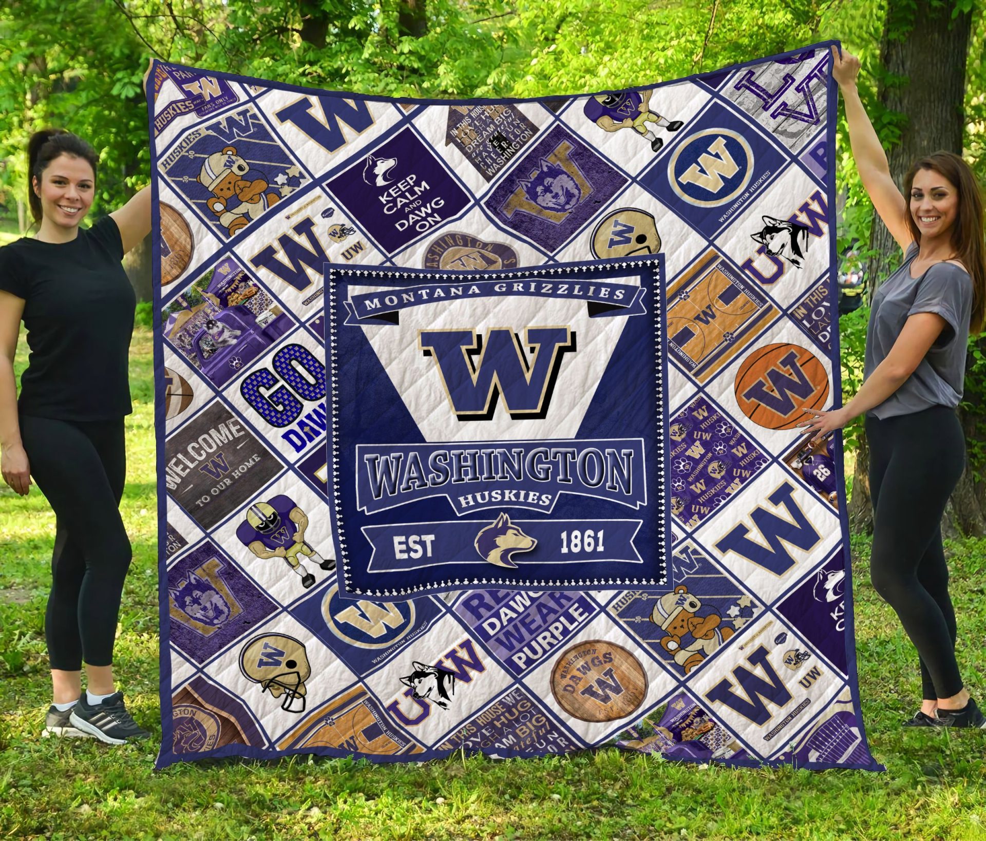 ncaa washington huskies est 1861 quilt fleece blanket wfqf658 dzzky