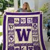 ncaa washington huskies purple gold quilt fleece blanket v3 wfqf661 apl6q