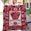 ncaa washington state cougars name personalized red white logo history quilt fleece blanket wfqf671 yxsj4