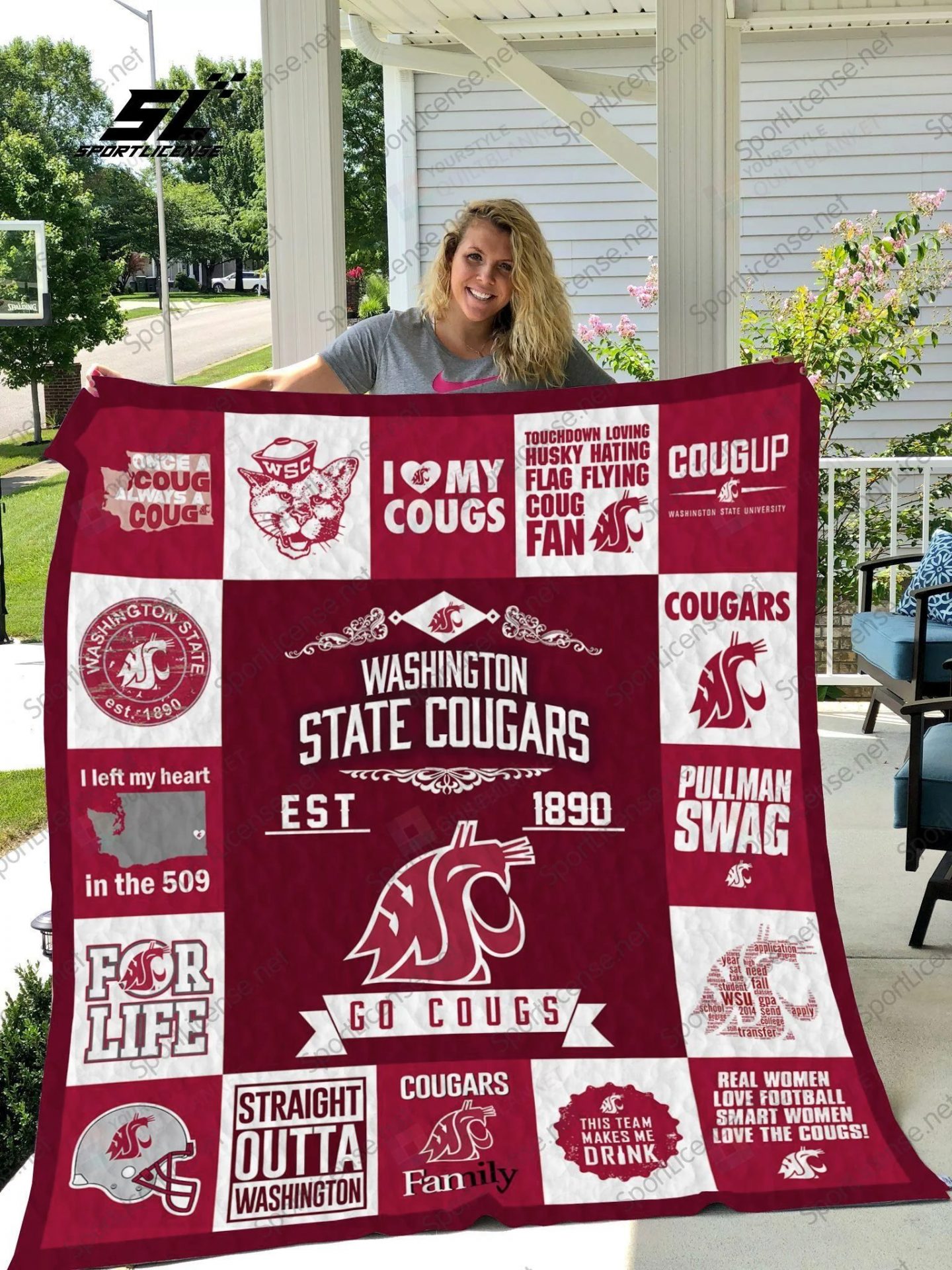 ncaa washington state cougars quilt fleece blanket wfqf672 m5ede