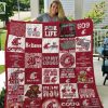 ncaa washington state cougars red touch down quilt fleece blanket wfqf674 zhrm3