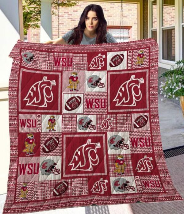 ncaa washington state cougars red white quilt fleece blanket wfqf676 ujzdp