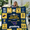 ncaa west virginia mountaineers blue gold quilt fleece blanket v2 wfqf677 gkaes