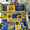 ncaa west virginia mountaineers blue gold quilt fleece blanket v3 wfqf678 tmxde