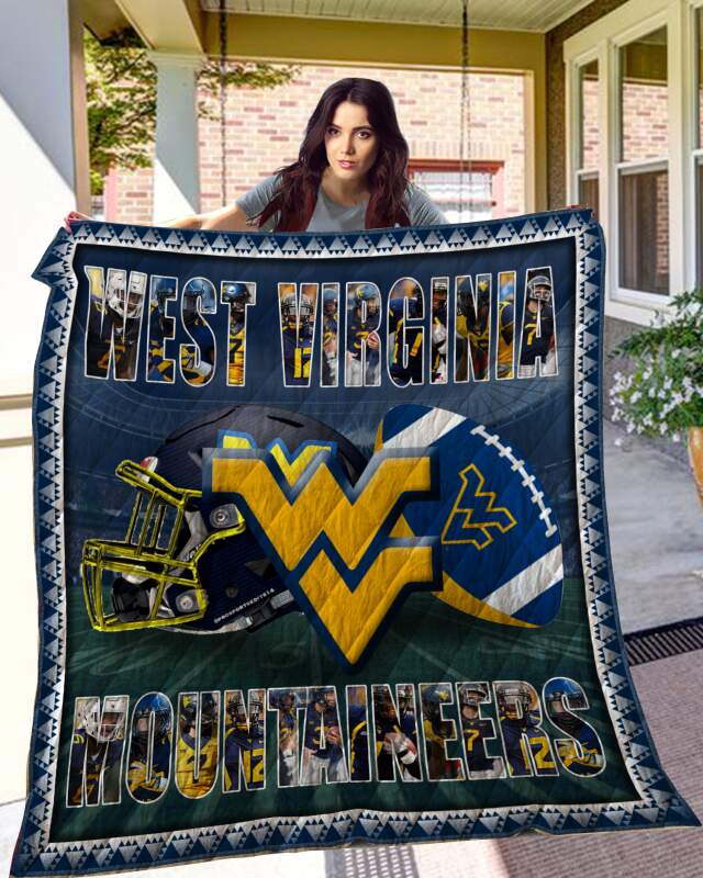 ncaa west virginia mountaineers blue legends quilt fleece blanket wfqf681 6gbur