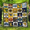 ncaa west virginia mountaineers gold white quilt fleece blanket wfqf683 mcsyr