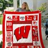 ncaa wisconsin badgers big logo quilt fleece blanket wfqf685 ledzq