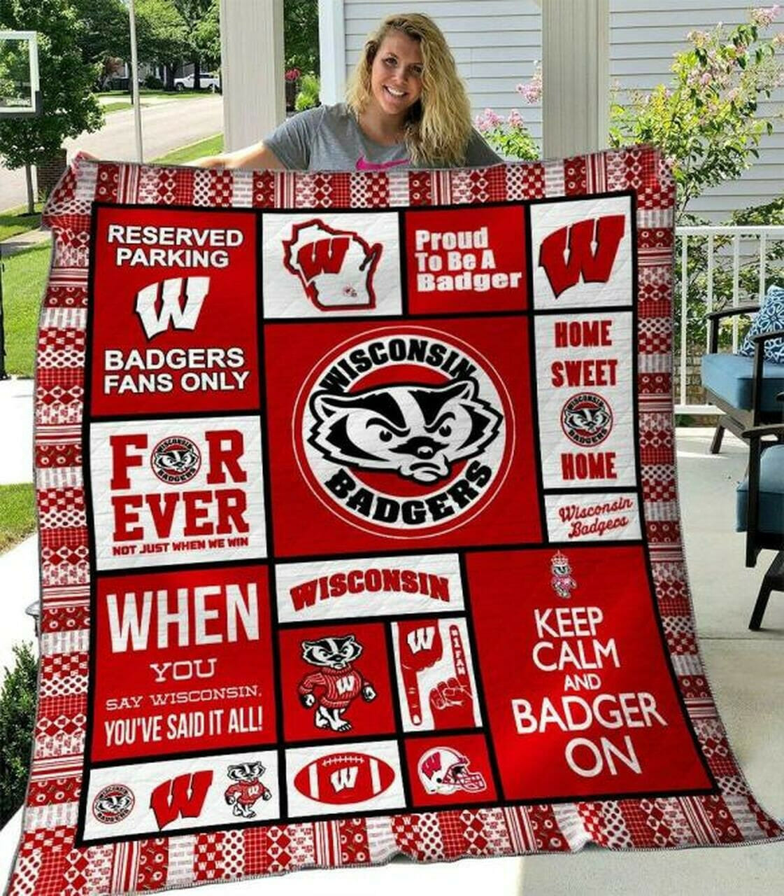 ncaa wisconsin badgers quilt fleece blanket v2 wfqf697 vfnjq