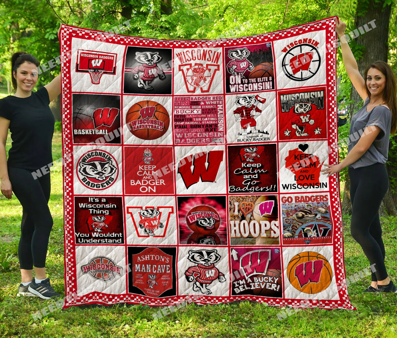 ncaa wisconsin badgers quilt fleece blanket v4 wfqf690 agjhm