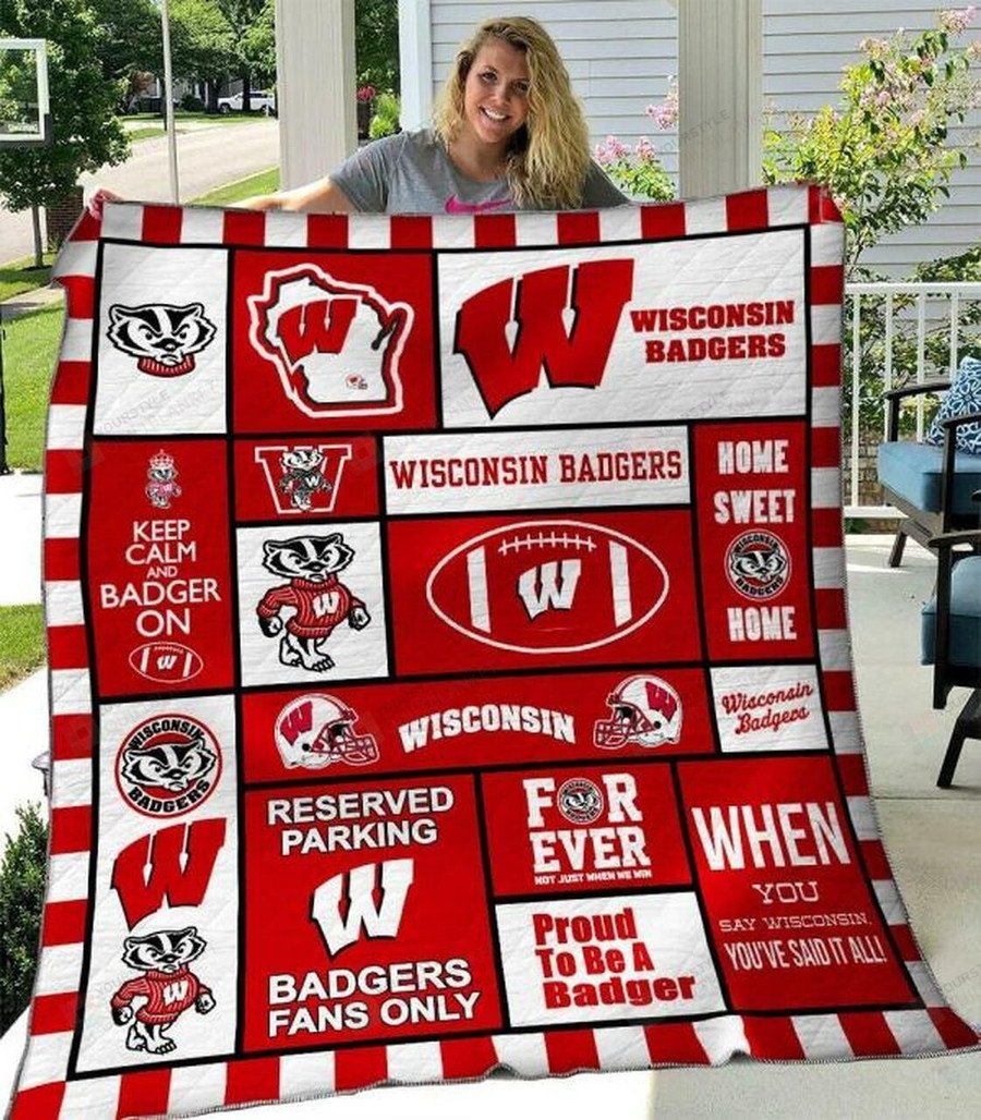 ncaa wisconsin badgers quilt fleece blanket wfqf695 w1ti2