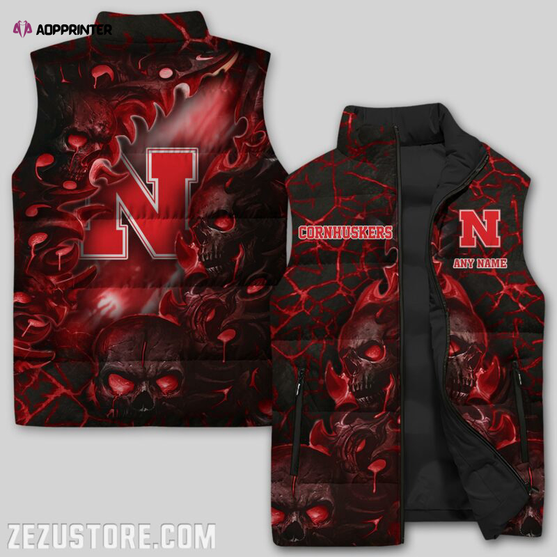 nebraska cornhuskers ncaa sleeveless puffer jacket custom for fans gifts 2