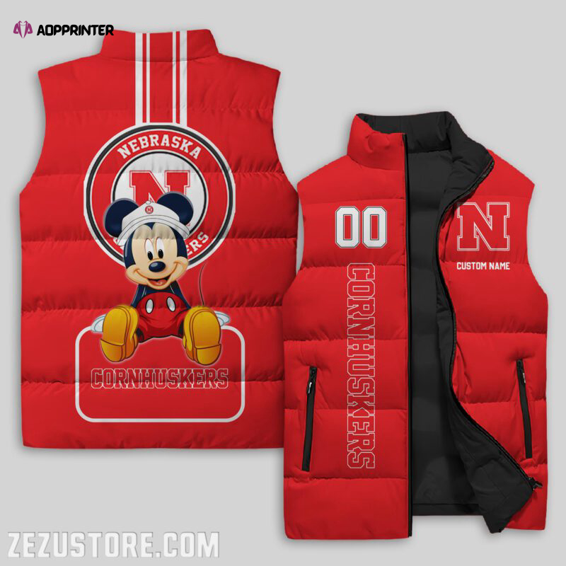 nebraska cornhuskers ncaa sleeveless puffer jacket custom for fans gifts