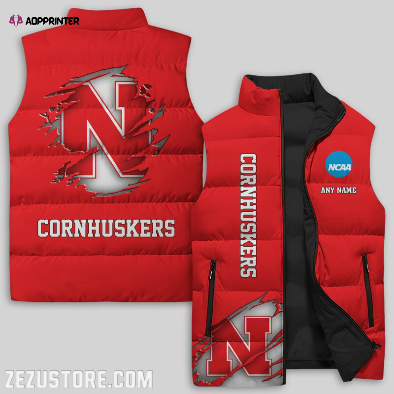 nebraska cornhuskers ncaa sleeveless puffer jacket custom for fans spj1748