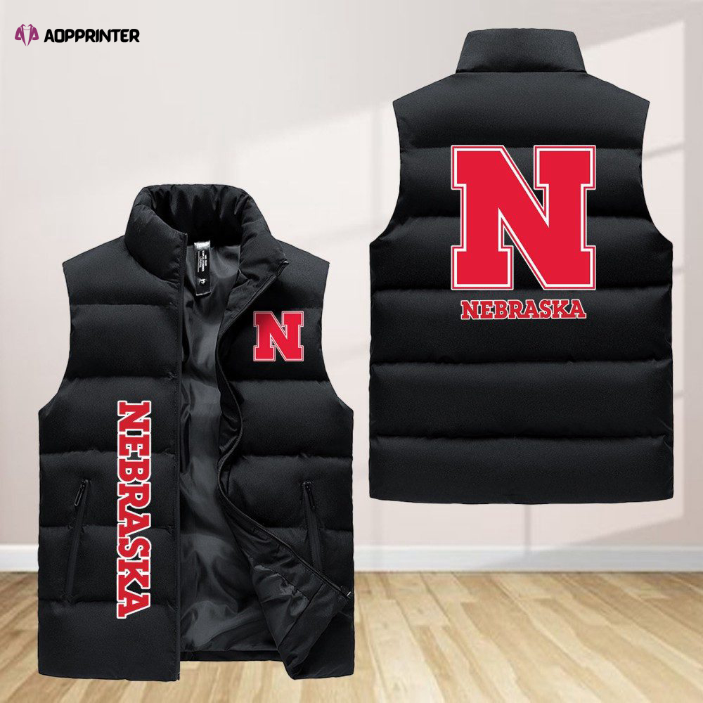 nebraska cornhuskers sleeveless puffer jacket custom for fans spj0477