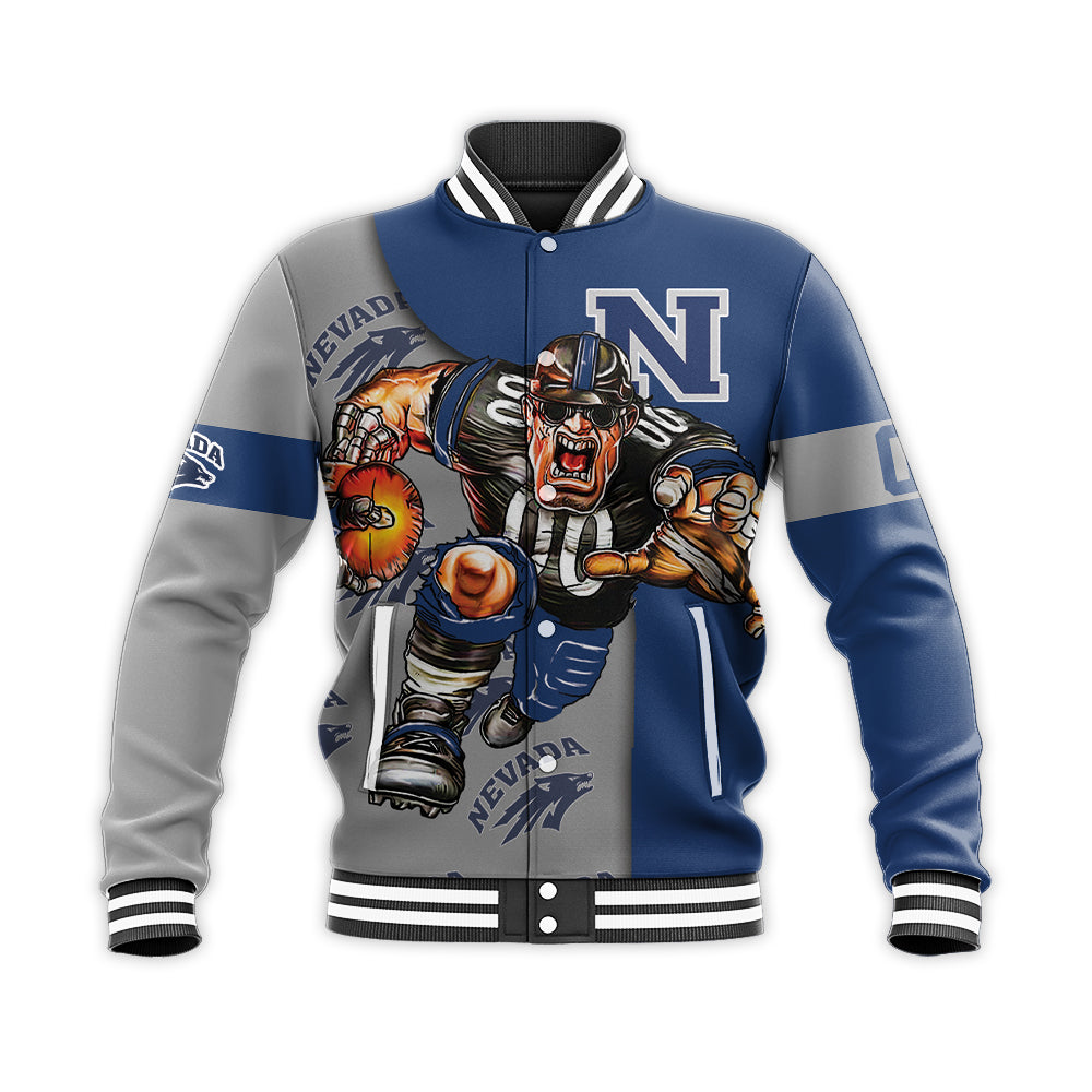 nevada wolf pack baseball jacket button up zipper hooded all over print football go on gift for fans ncaa gyegk