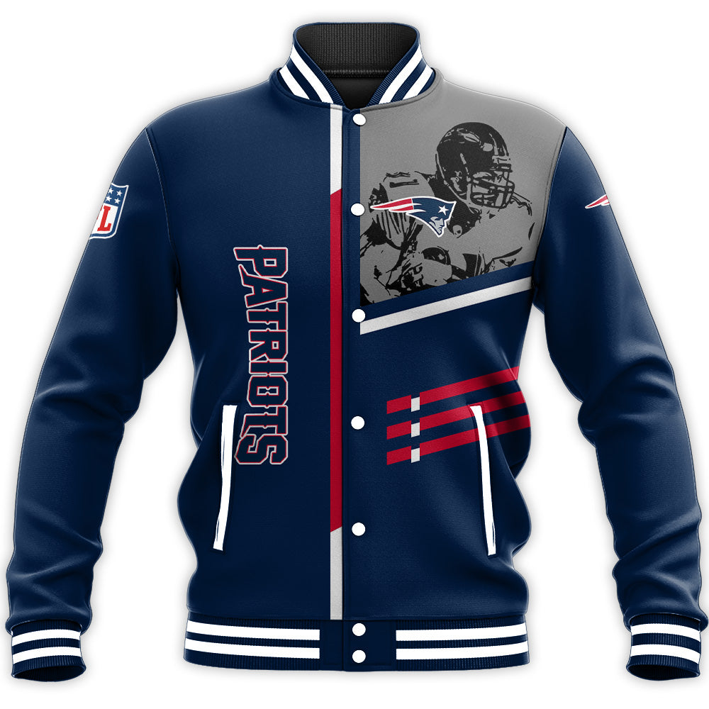 new england patriots baseball jacket button up zipper hooded all over print personalized football for fan nfl q5dil