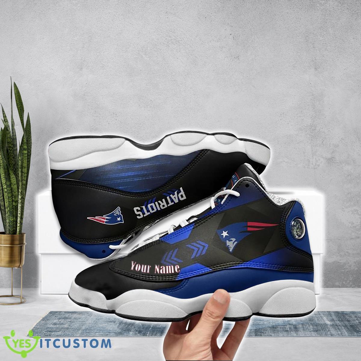 new england patriots football team custom name air jordan 13 running shoes gift for fans