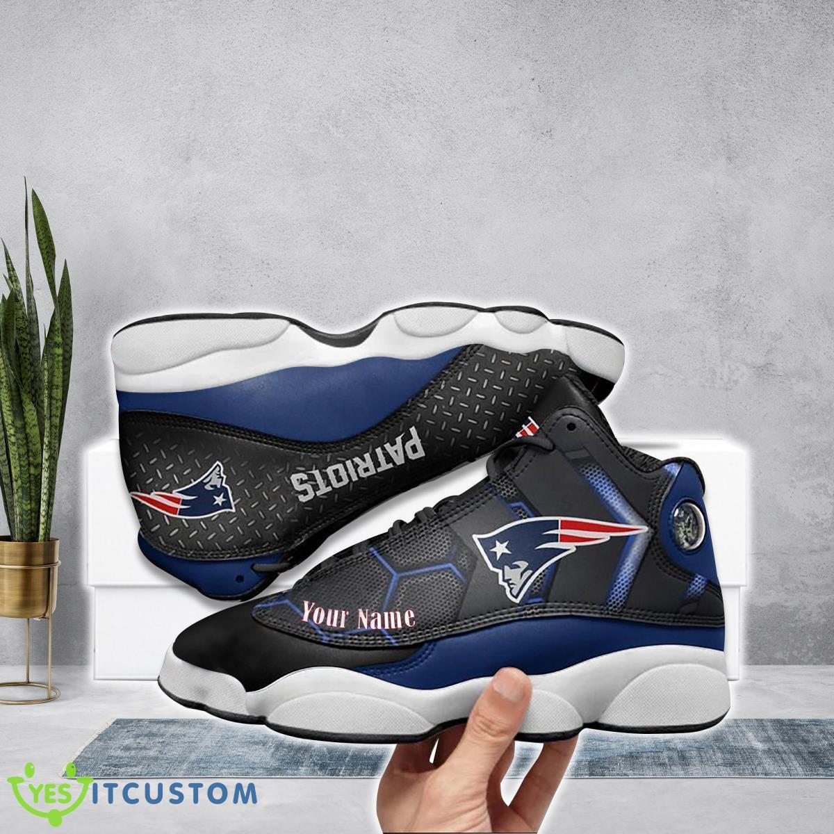 new england patriots football team custom name air jordan 13 running shoes great gift for fans