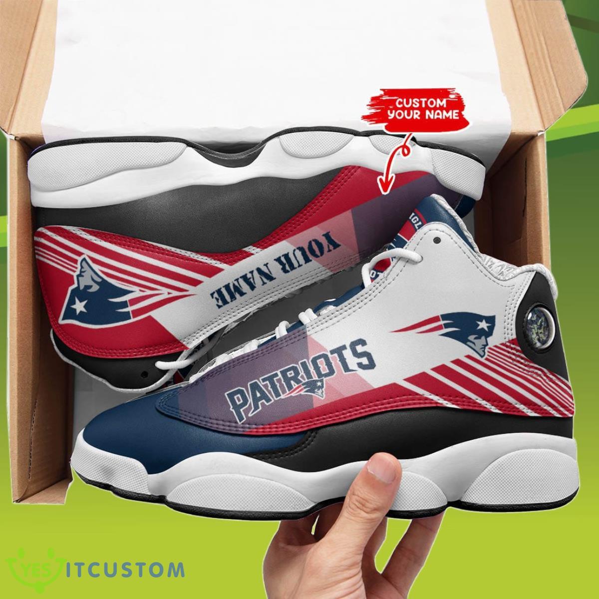 new england patriots jordan 13 sneakers custom name best gift for men and women