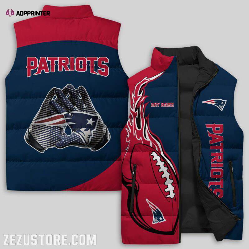 new england patriots nfl sleeveless puffer jacket custom for fans spj1619