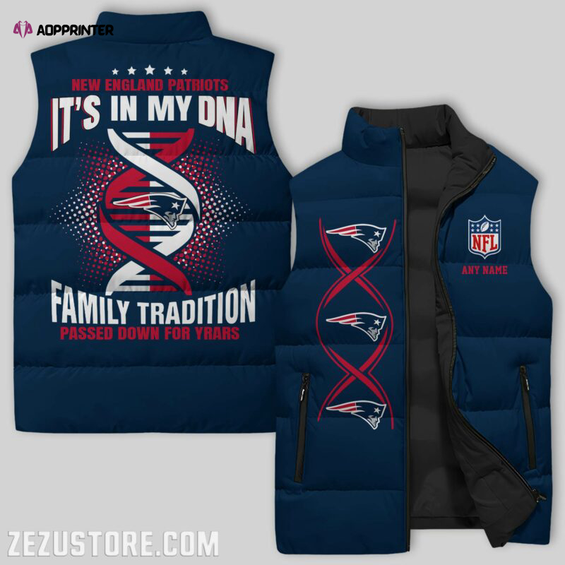 new england patriots nfl sleeveless puffer jacket custom for fans spj2416