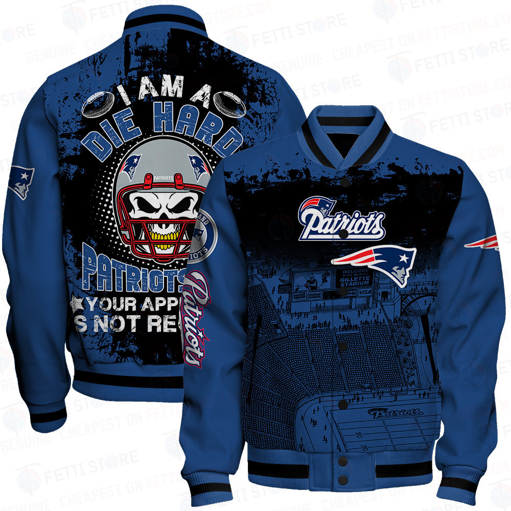 new england patriots skull helmet halloween pattern baseball varsity jacket baseball jacket all over print gs9cg