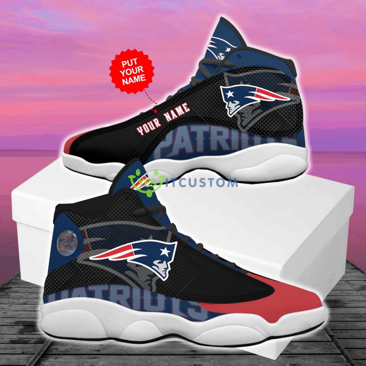 new englands new england patriots style custom name air jordan 13 sneaker