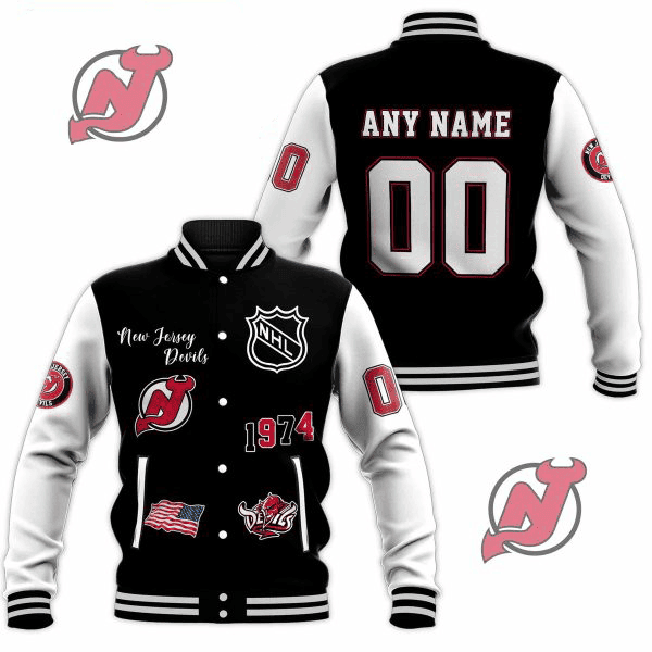 new jersey devils nhl custom name and number baseball varsity jacket baseball jacket all over print rh2yg