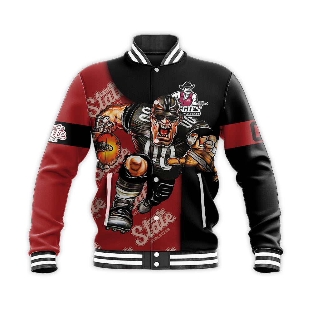 new mexico state aggies baseball jacket button up zipper hooded all over print football go on gift for fans ncaa 9k76v