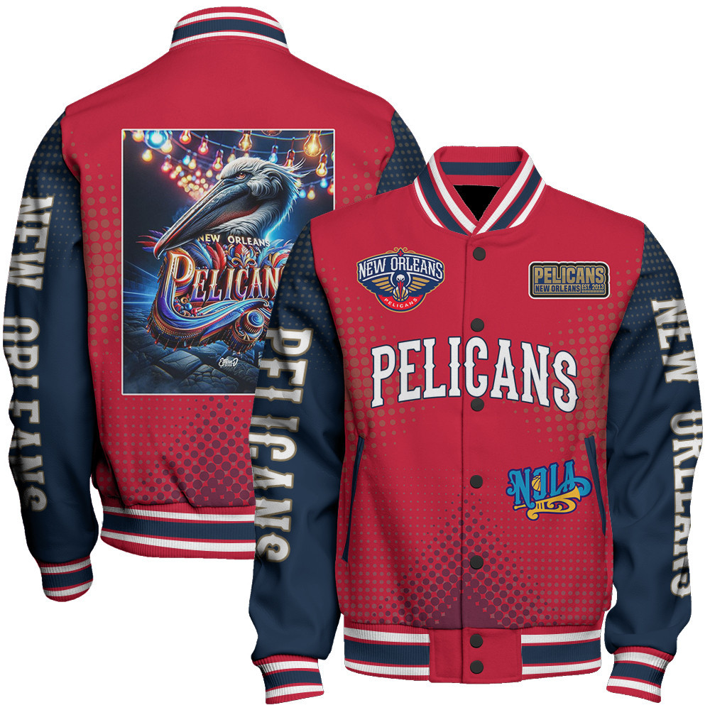 new orleans pelicans nba baseball varsity jacket baseball jacket all over print stm v18 eslpg