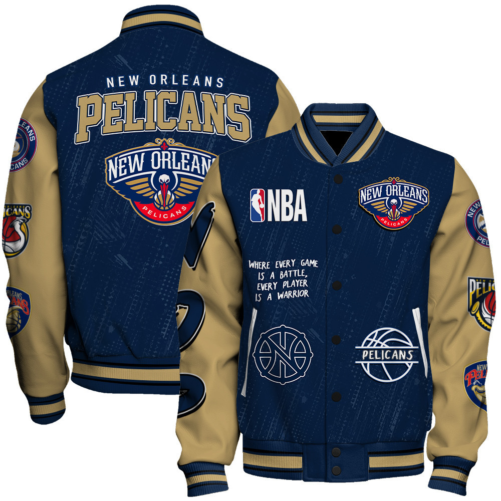 new orleans pelicans team logo nba 2024 baseball varsity jacket baseball jacket all over print sfat v13 ehuiq