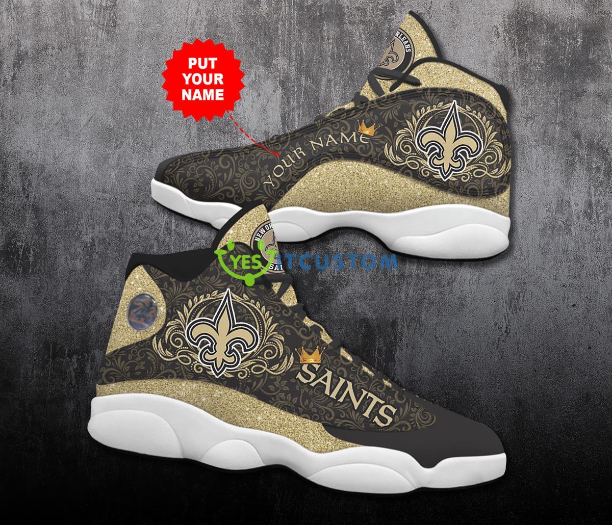 new orleans saints football team best custom name air jordan 13 shoes for fans