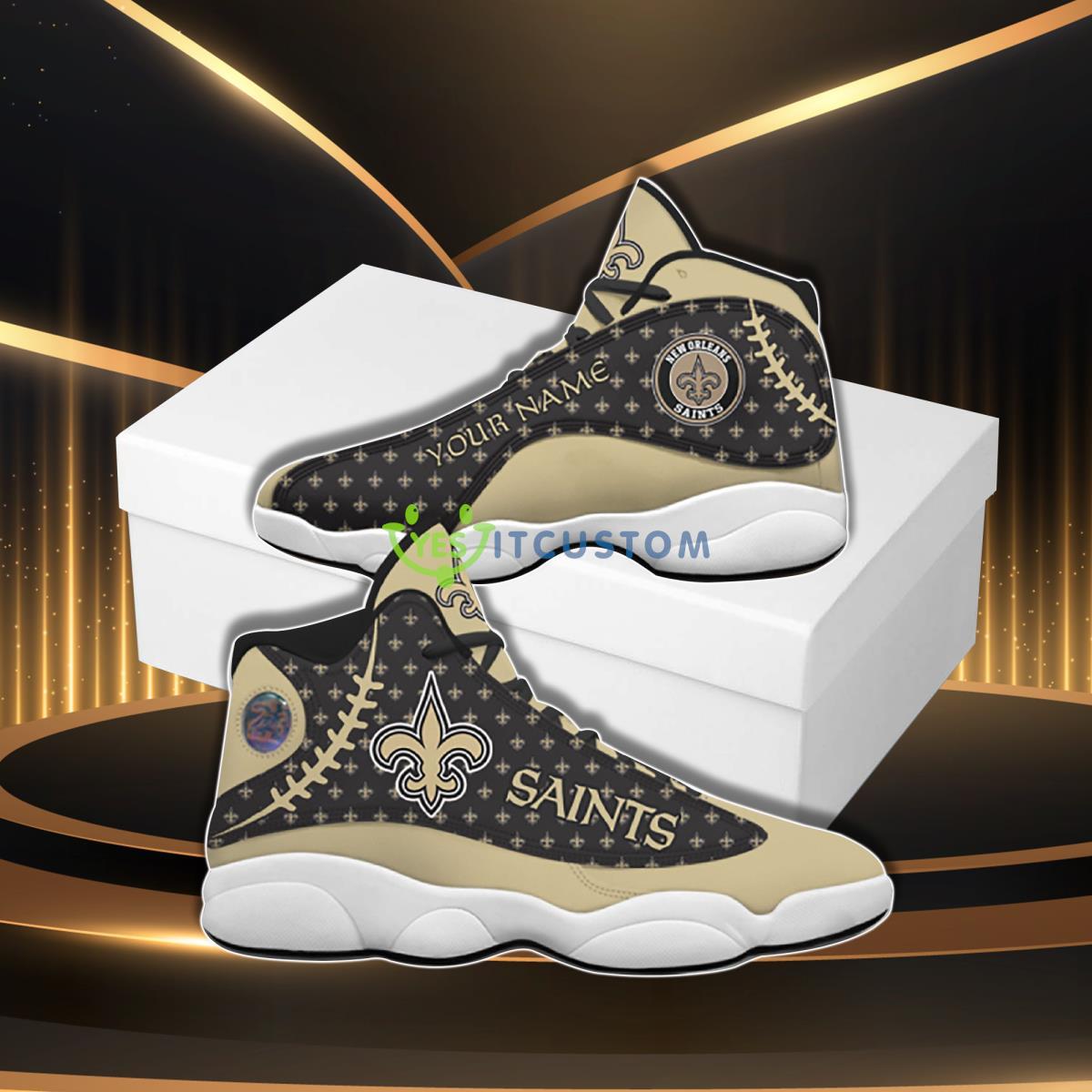 new orleans saints football team best custom name air jordan 13 sneaker