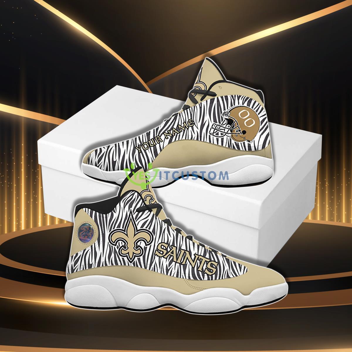 new orleans saints football team custom namenumber air jordan 13 shoes