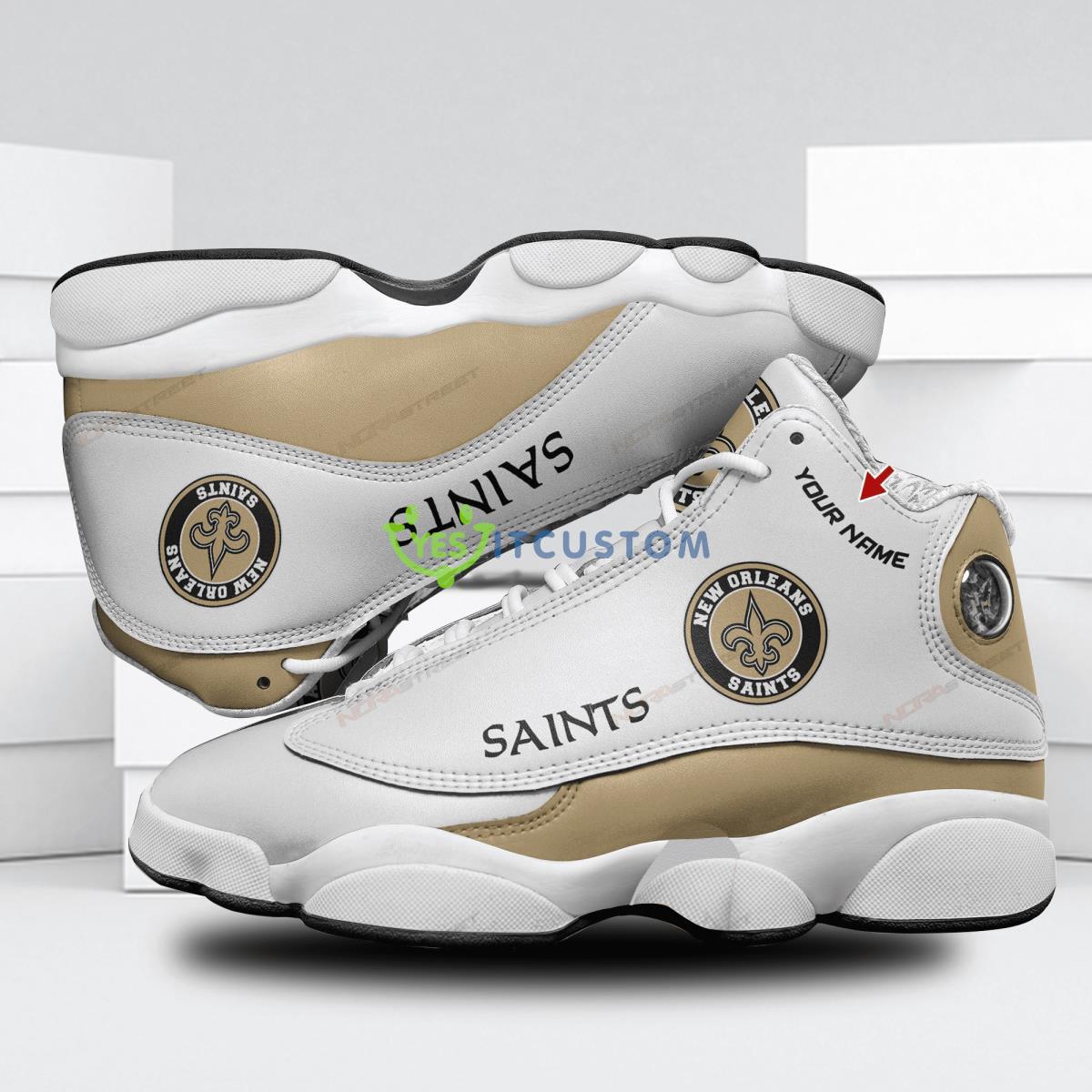 new orleans saints football team style custom name air jordan 13 shoes