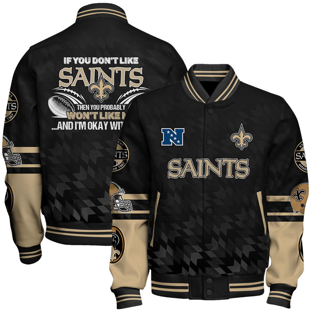 new orleans saints nfl 2024 national football conference unisex baseball varsity jacket baseball jacket all over print v12 fqxry