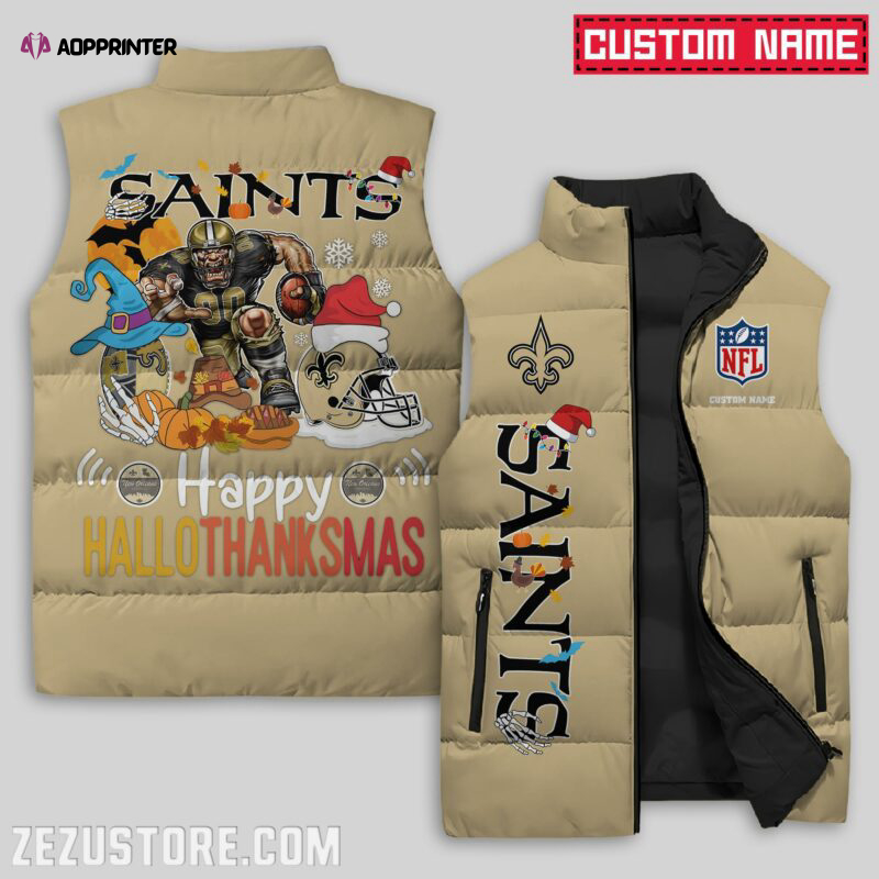 new orleans saints nfl sleeveless puffer jacket custom for fans gifts 24